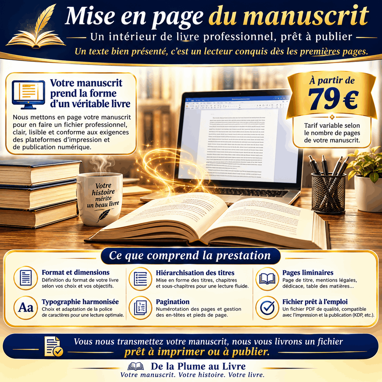 Mise en page de manuscrit de roman